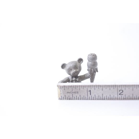 Spoontiques, 1987, Bear With Ice Cream, Pewter, Statue, Miniature, Game Piece, S - Picture 4 of 4